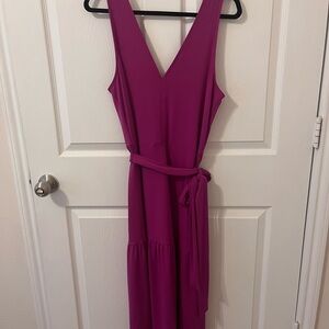 Banana Republic Pink Maxi Dress V-Neck Sleeveless